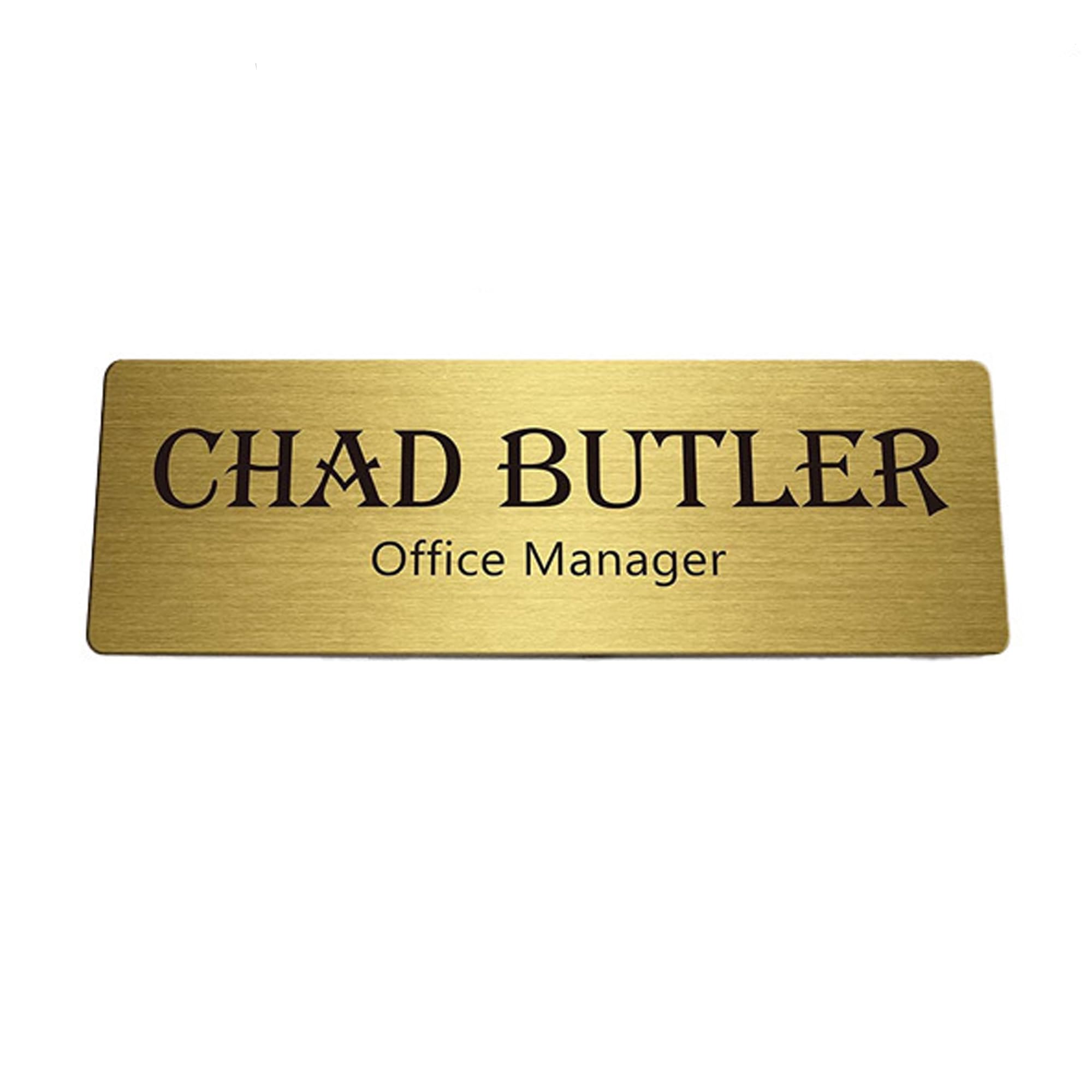 Handimake Custom Carved Name Badge/Name Tags, Engraved Personalized Name Tags, Personalized Magnet ID tag, Metal Laser Name Badge, Suitable for Clothing, Commerce, Office, Workers, Students, and Employees