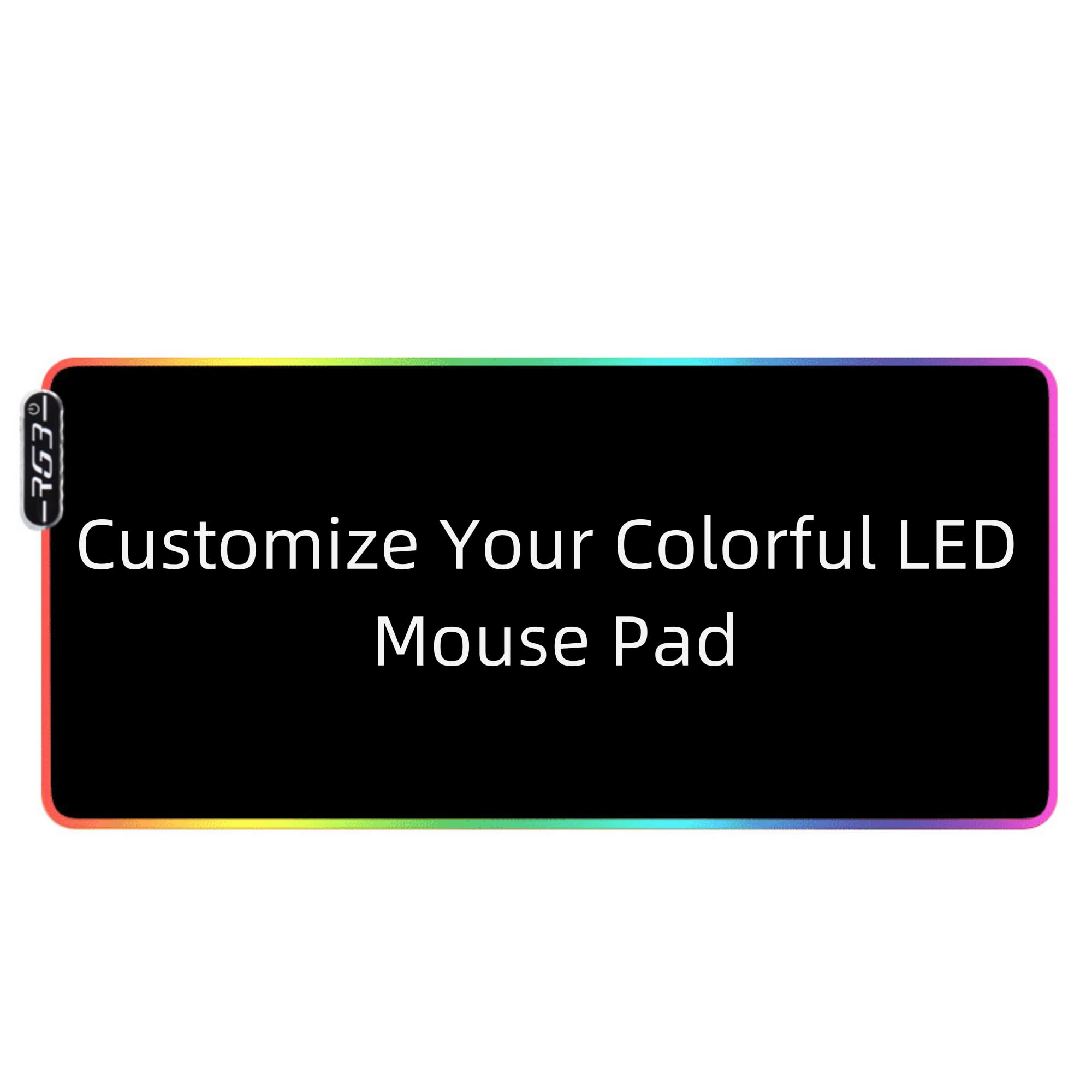 Handimake  Customized Colorful Luminous Mouse Pad, Personalized RGB Colorful LED Gaming Mouse Pad