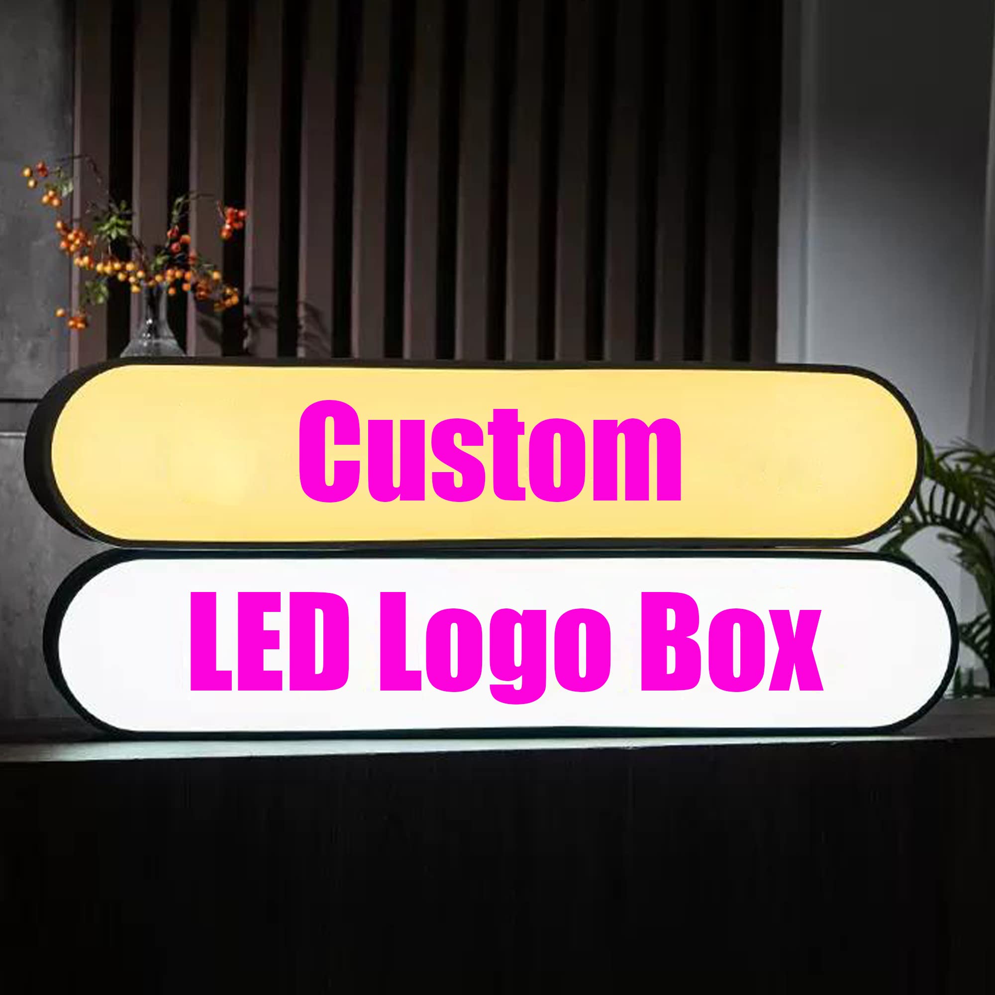 Handimake Personalized LED Light LOGO Box,Custom LED Light Box for Shop Bar Cafe Room Decor Wall Home Aesthetic Bedroom Christmas Party Birthday Wedding Gifts Letter Logo Signs