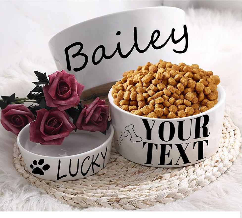 Personalized Dog Bowl Pet Owner Gifts Customizable Pet Name Your Pet’s Name Custom Pet Bowls for Dog, Cat, Puppy or Kitten Dish for Dry Wet Food or Water (Small)